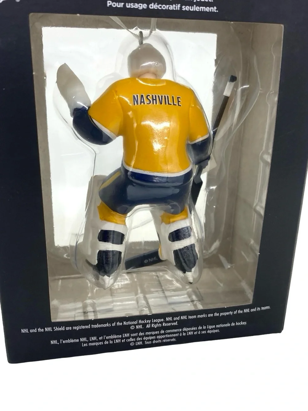 Hallmark Nashville Predators Goalie NHL Hockey Black Box Ornament New
